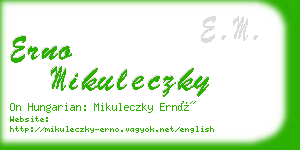 erno mikuleczky business card